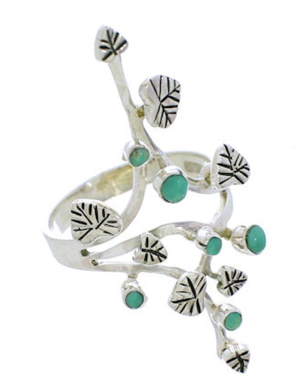 Southwest Sterling Silver Turquoise Jewelry Ring Size 7-1/4 EX22616